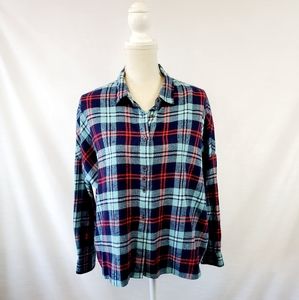 Johnny Cotton Red and Blue Cotton Flannel